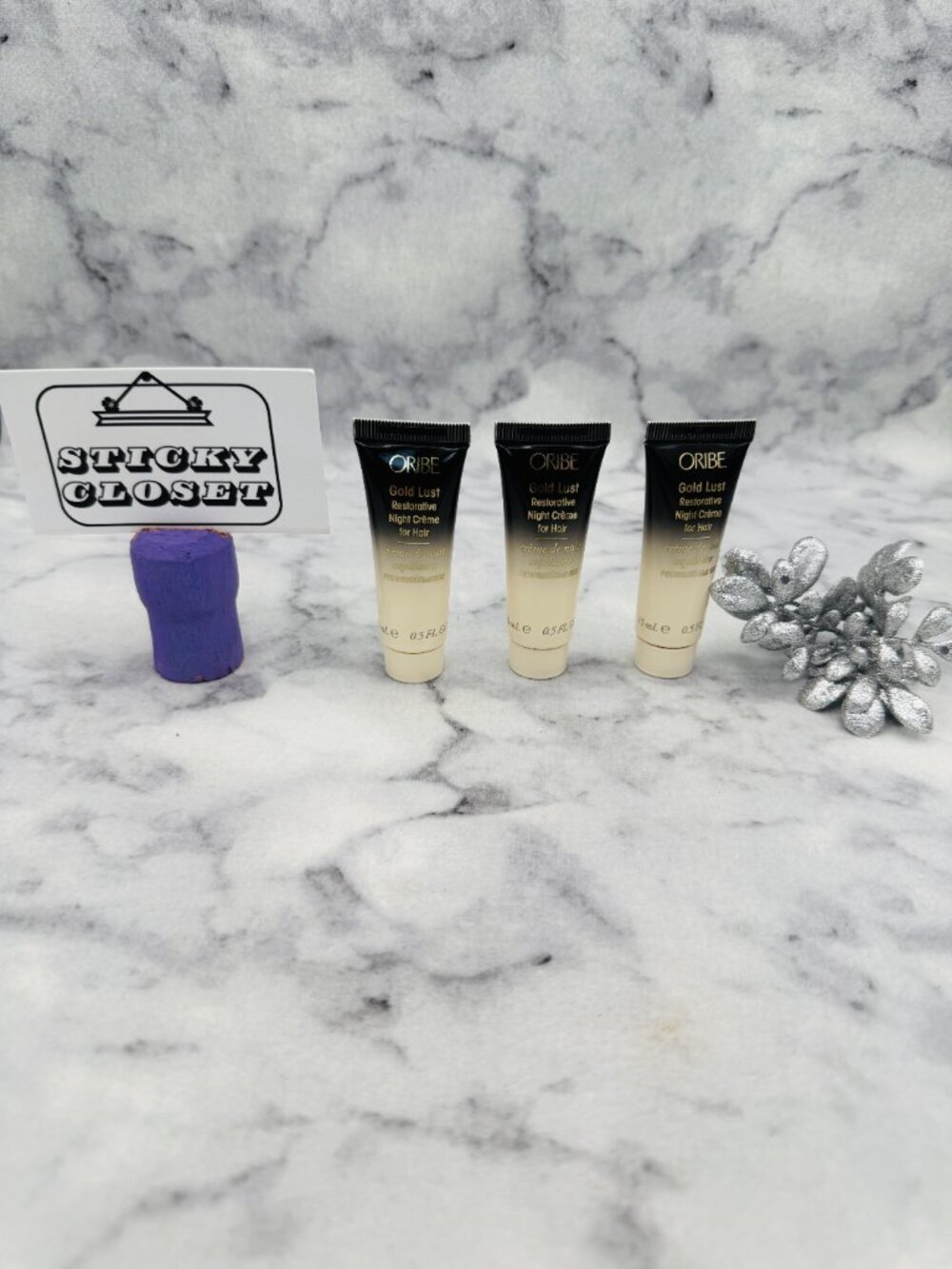 Oribe Haircare Gift Set-Gold Lust Restorative Night Cream For Hair,15ml-3pc-NEW